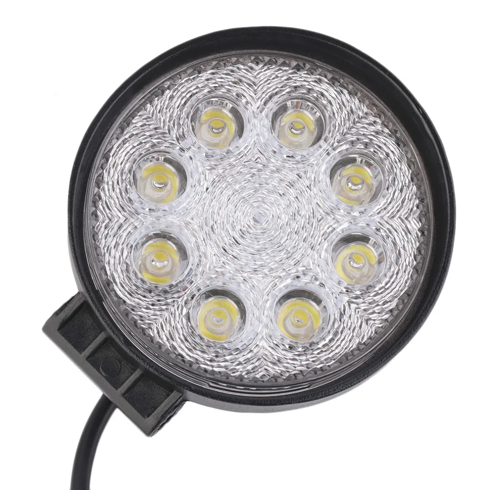 

Car Universal light Waterproof 24W 12V 8 LEDs Round Flood Beam tractor Work Lamp Light For Offroads Trailer Boat hot selling