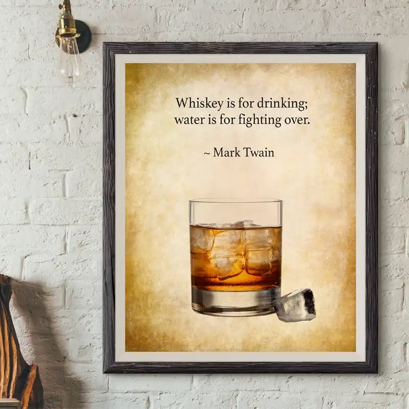Whiskey Print Bar Wall Art Decor Gift for Him Whiskey Quotes Vintage