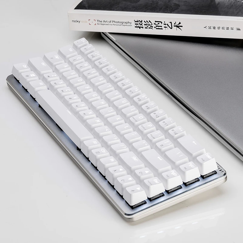  Ajazz Zinc wireless keyboard cherry switch aluminum plate 68 keys mechanical gaming keyboard white 