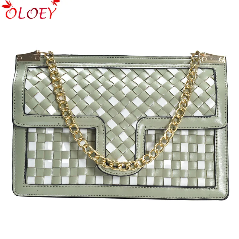 

Bags handbags new 2019 summer small fresh messenger chain small bag fashion chain wild hit color woven small square bag Special