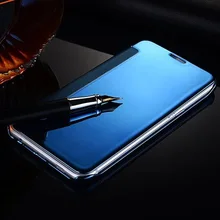 For Galaxy Note 8 S8+ A3 A5 A7 2016 J3 J5 J7 2017 Prime Cases Smart Flip Slim View Window Electroplating Mirror Hard Case Cover