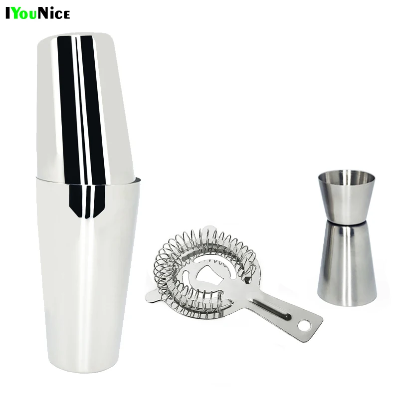 

750ml/600ml 4 Piece Set Of Boston Cocktail Shaker Botique-Bartender Set For Professional Bartenders And Family Bars