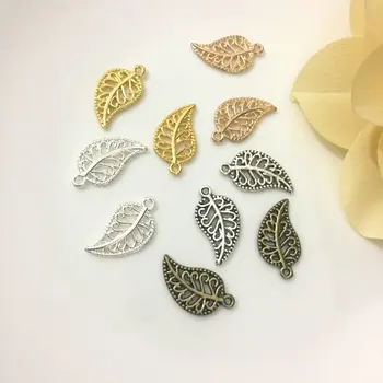 

50PCS 16*10MM Zinc Alloy Double Side Lovely Leaves Tree Leaf Charms Pendants Diy Jewelry Findings Accessories Wholesale