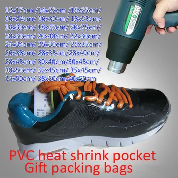 

100pcs each lot 10/12/20/25/30/40cm Pvc Heat Shrink Wrap Storage Bag Retail Seal Packing Plastic Polybag Gift Packaging Pouch