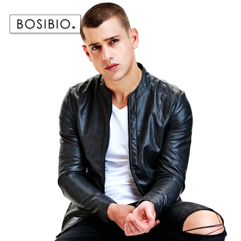 

New Spring Autumn Slim Fit PU Leather Jackets Fashion Black Motorcycle Leather Jackets Male Casual Coats High Quality 9207