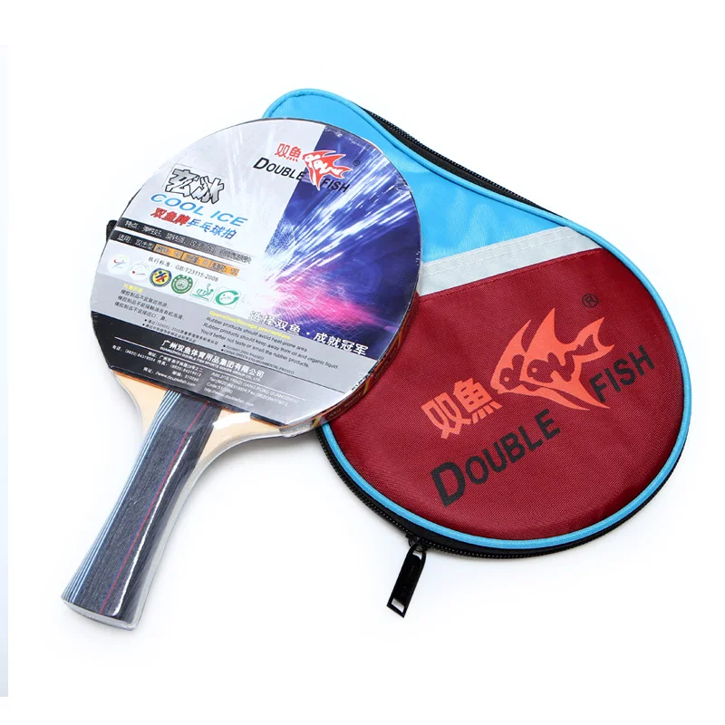

Double fish table tennis rackets PADDLE with 7 ply wood ITTF APPROVED Rubber on two sides and racket bag