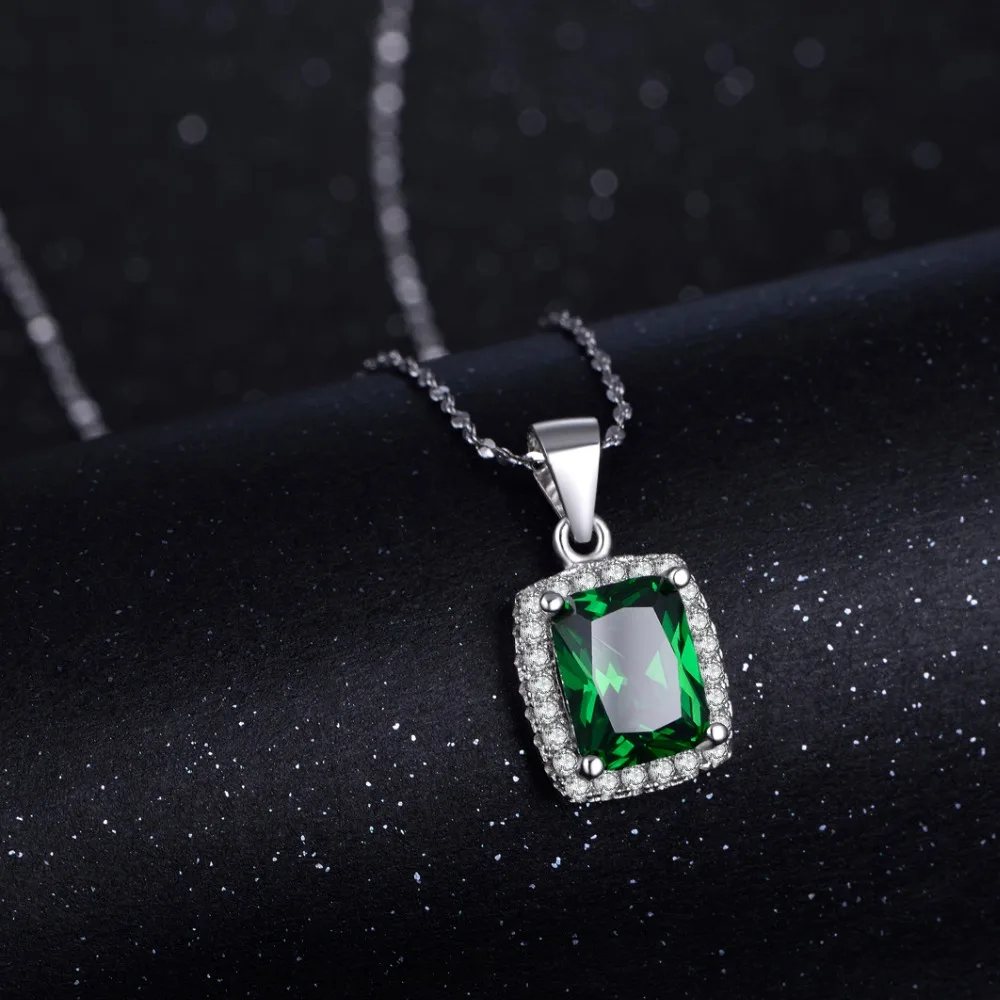 2017 R J 3 0Ct New Fashion 925 Sterling Silver Pendant Natural Green Luxury necklace lJewelry