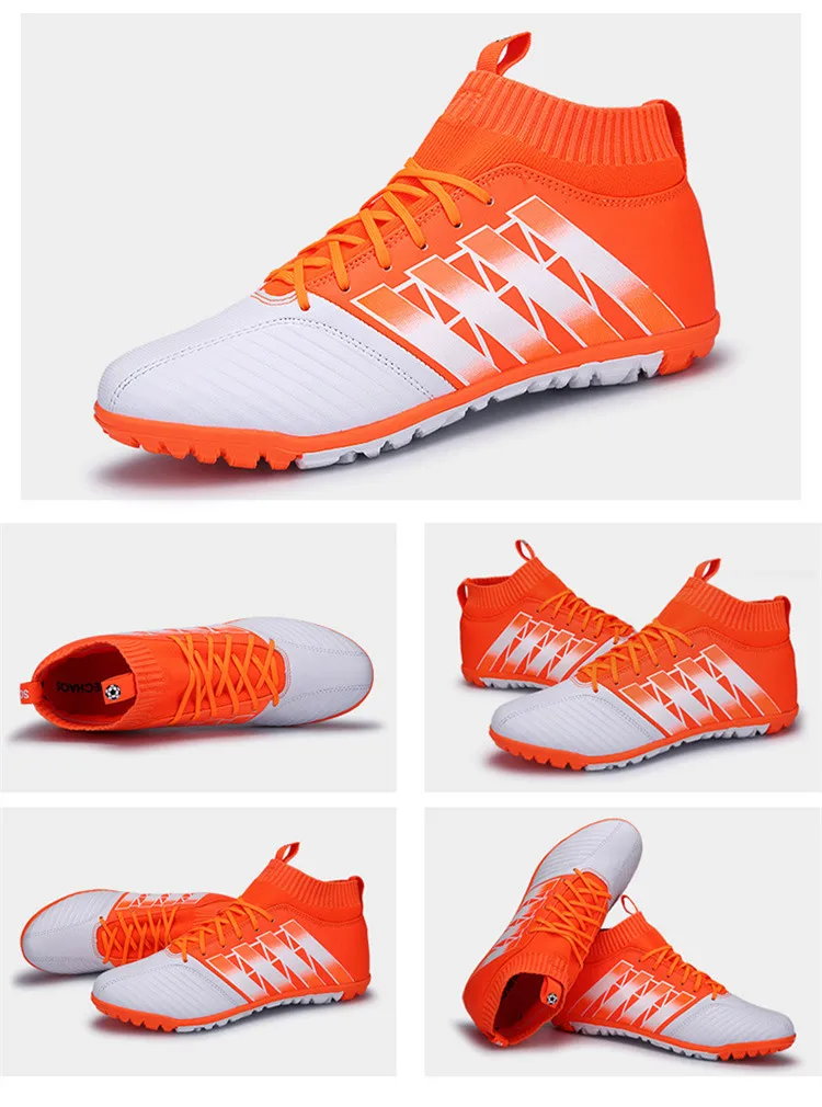 zhenzu Eur size 35-44 Men Kids Superfly Original High Ankle Football Boots Turf Cheap Indoor Soccer Shoes Sneakers voetbal 3