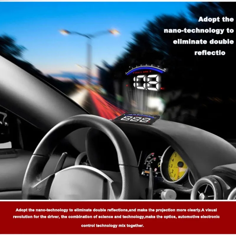 M6 HUD Дисплей автомобиль-Стайлинг Hud Дисплей выше скорость Предупреждение лобовое стекло будильник с прожектором Системы Универсальный