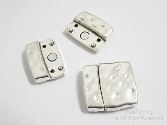 

Hammered magnetic clasp 20x2mm Flat leather bracelet clasps
