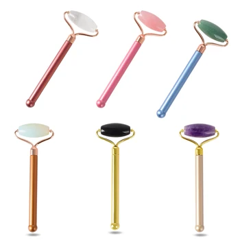 

Single Head Natural Jade Facial Roller Anti Wrinkle Portable Nature Beauty Health Care Massage Tool New Fashion 2019 Gift Box