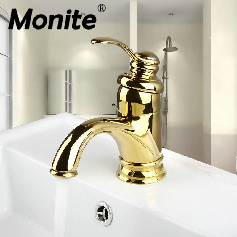 Golden Polish Bathroom Basin Sink Mix Tap Basin Faucets Small Deck Mounted Water Mixer Tap Bathroom Tap Single Hole Golden Polish Bathroom Basin Sink Mix Tap Basin Faucets Small Deck Mounted Water Mixer Tap Bathroom Tap Single Hole