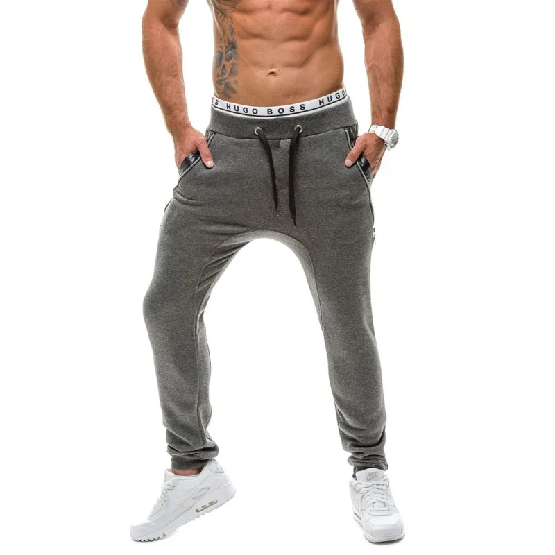 Новые летние брюки мужские тренировочные мужские хлопковые шаровары карманные повседневные мужские однотонные брюки для мужчин с эластичной резинкой на талии