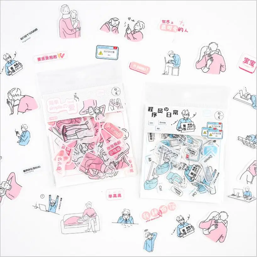 

40 Pcs/Bag Cute cartoon girl student mini paper sticker decoration stickers DIY ablum diary scrapbooking label sticker