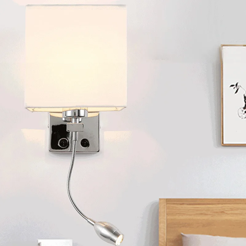 Модный современный светодиодный настенный светильник из ткани для дома, бра для спальни, прихожей, прикроватные светильники MAL999