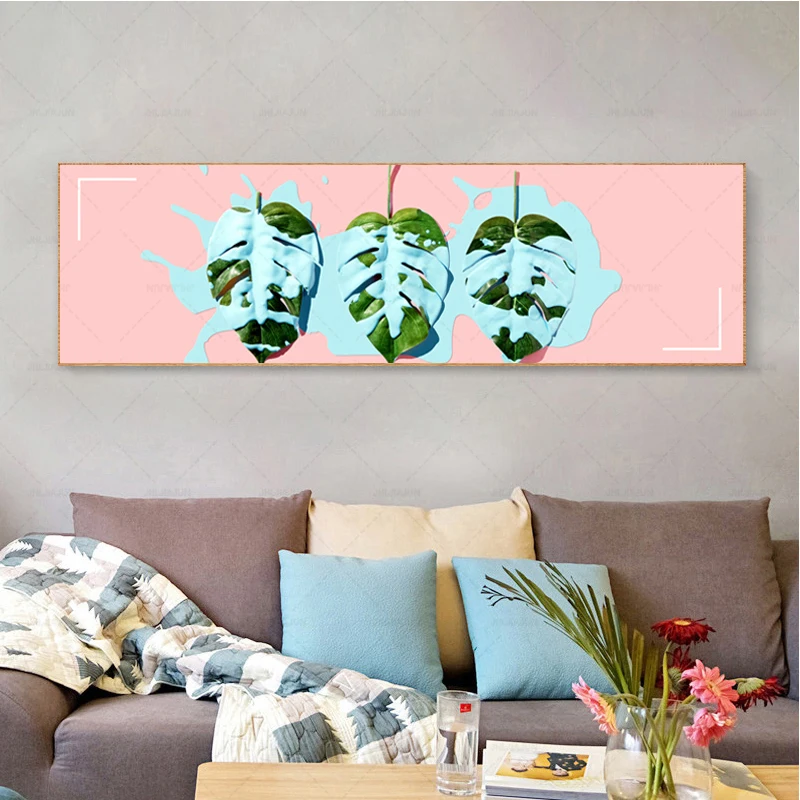 

Nordic Style Green Leaves Plant Posters And Prints Sheet Wall Art Books Canvas Painting Pictures for Living Room Home Decoration