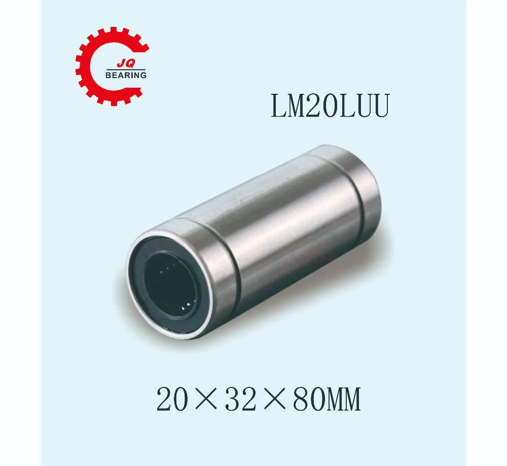 

JQ Bearings LM20LUU 20mmx32mmx80mm 20mm linear ball bearing bush bushing for 20mm rod round shaft cnc 1pcs