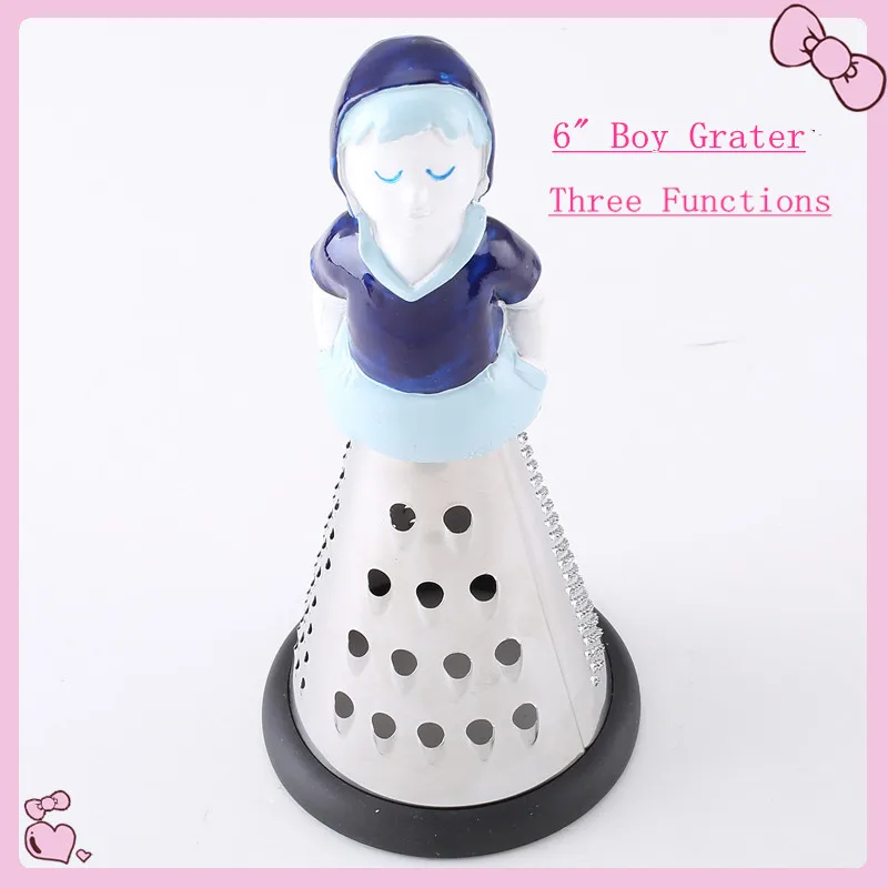 Hot Sell High Quality 6" BOY SHAPE HANDLE Stainless Steel Cone Graters Slicers Cheese Peeler