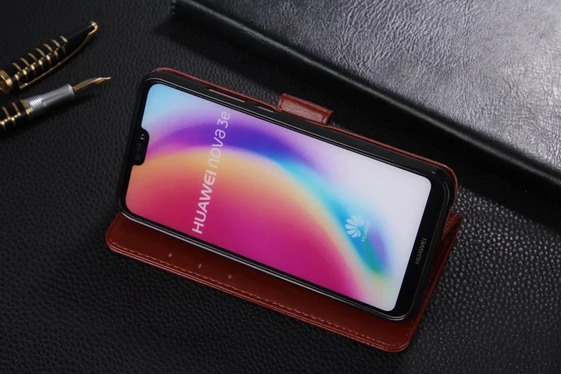 Флип Бумажник телефон чехол для huawei Nova 3E кожаный Роскошный ультра тонкий