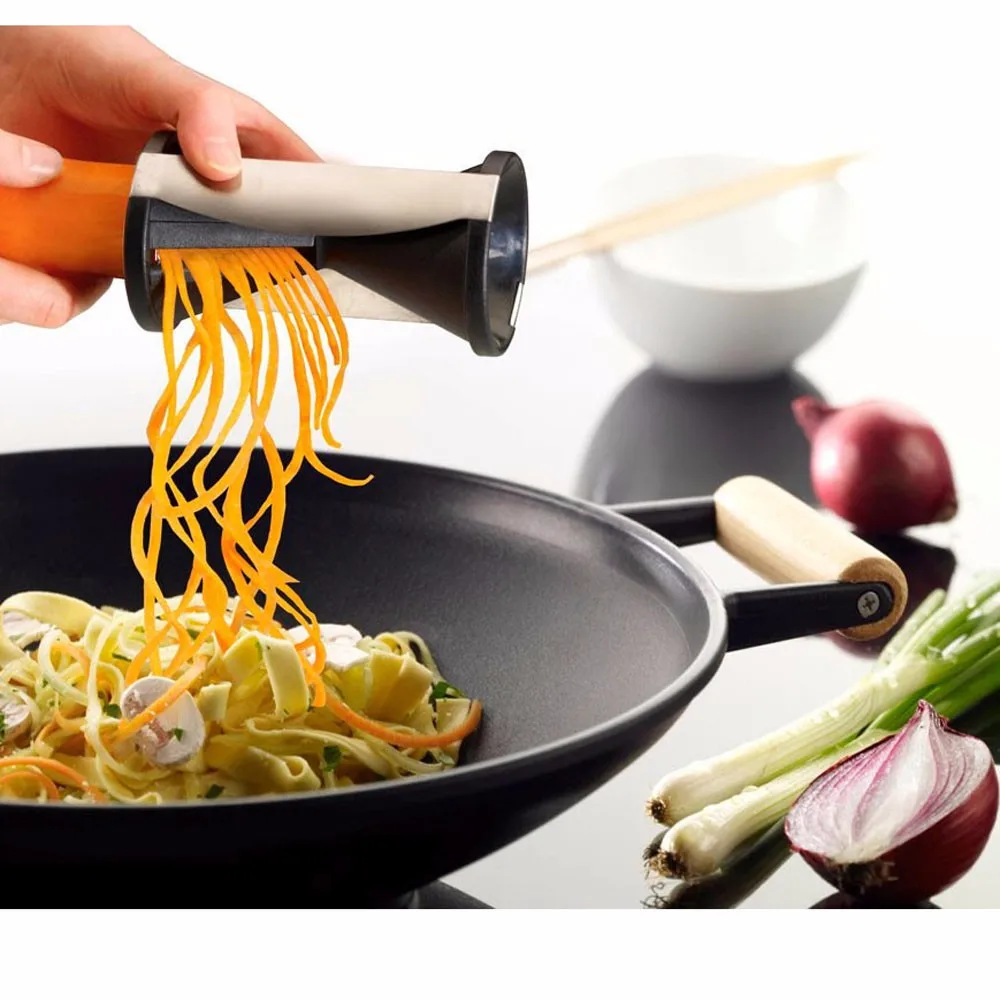 

100PC Vegetable Spiral Slicer Spirelli Graters Kitchen Spiralizer Julienne Cutter Carrots Gadgets