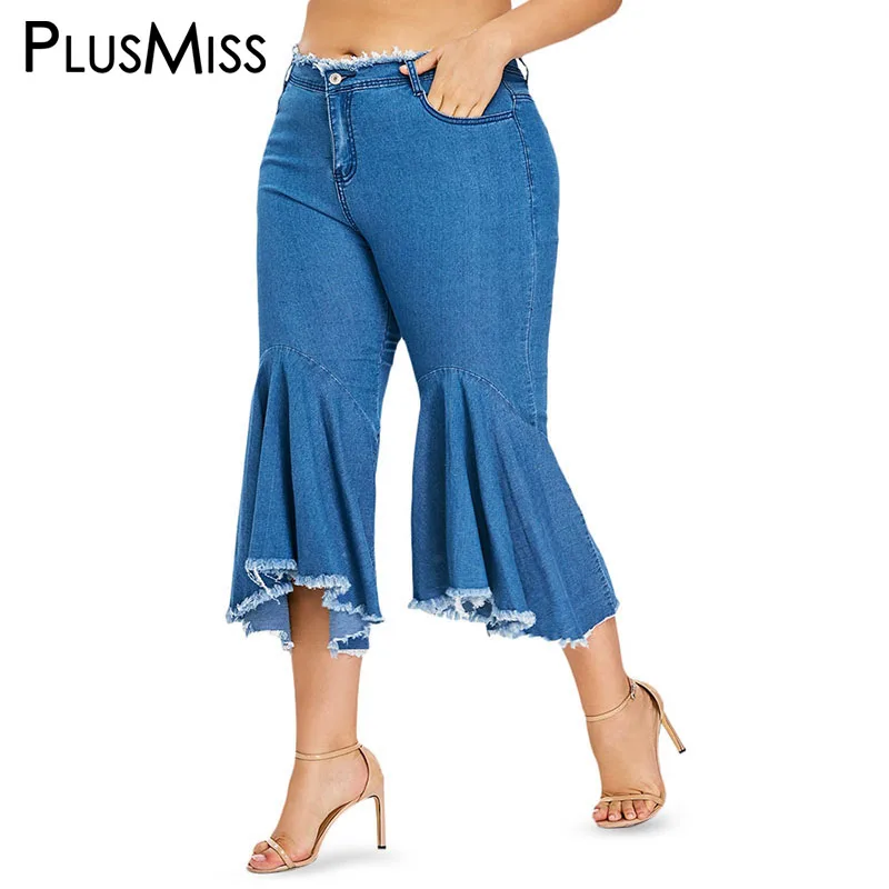Buy > plus size cropped flare jeans > in stock
