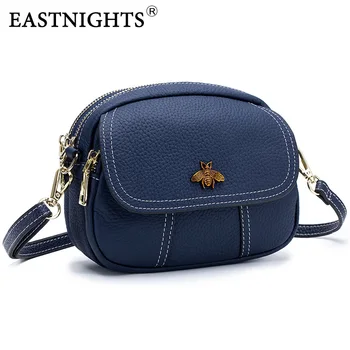 

EASTNIGHTS women small handbag genuine leather solid flap crossbody shoulder bag lady fashion messenger bags TW8099