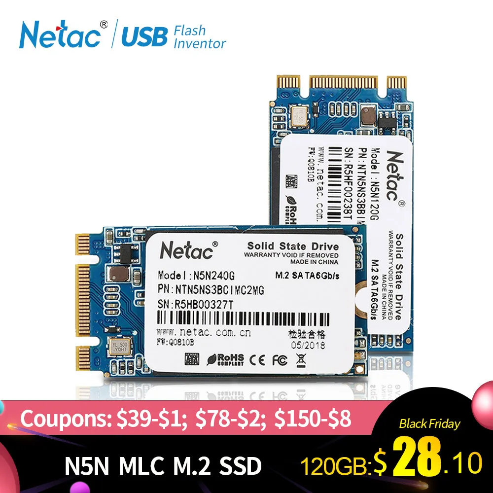 

Netac M.2 2242 MLC SSD Hard Drive 240 GB 120GB Internal Solid State Drive N5N M2 SSD 240GB 120 GB Disk Drive For Laptop Computer