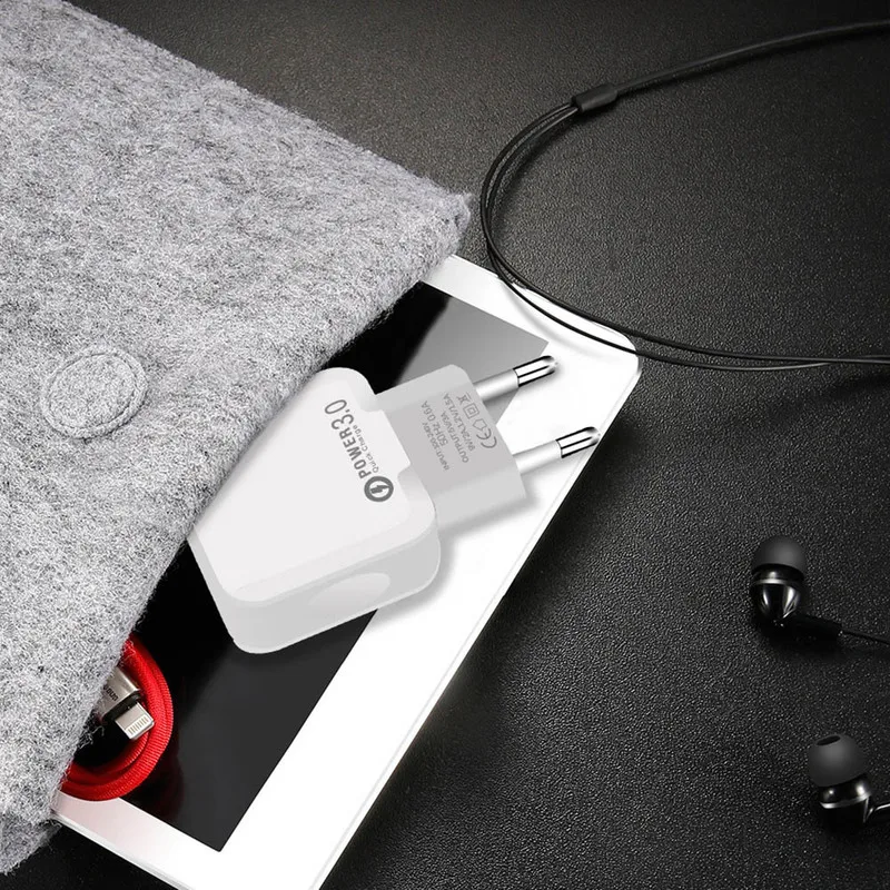 سريعة تهمة QC 3.0 USB سريع شاحن السفر الحائط الطاقة محول الاتحاد الأوروبي التوصيل ل سامسونج S9 شياو mi mi 8 هواوي الهاتف المحمول شاحن