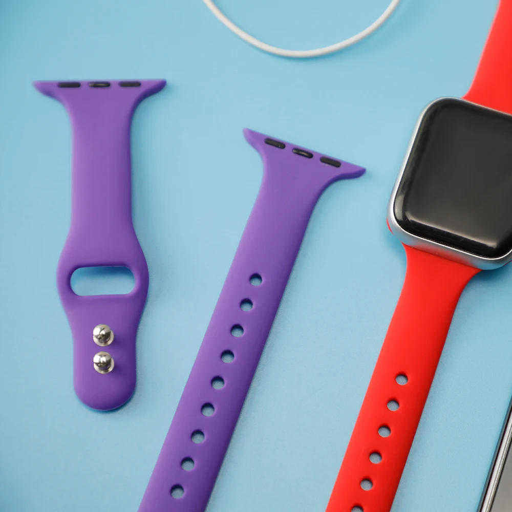 Тонкий ремешок для Apple watch 5, ремешок для Apple watch 5, 4, 3, 2, 1, iwatch 44 мм, 40 мм, iWatch 38 мм, 42 мм, спортивный силиконовый браслет, ремешок для часов