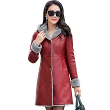 Меховые пальто для стрижки овец женские зимние меховые цельные куртки толстый теплый мех размера плюс парка с капюшоном QH0856