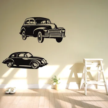 

Vw Car Wall Sticker Kids Room Large size Retro Beatle Car Children Room Wall Decals Vintage Car Living Room Cut Vinyl Mural free