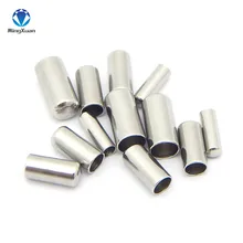 MINGXUAN 50 шт./лот круглый Нержавеющая сталь обжимной застежками шнур заглушки подходит для 2/3/4/5 мм кожа Cord Jewelry findings