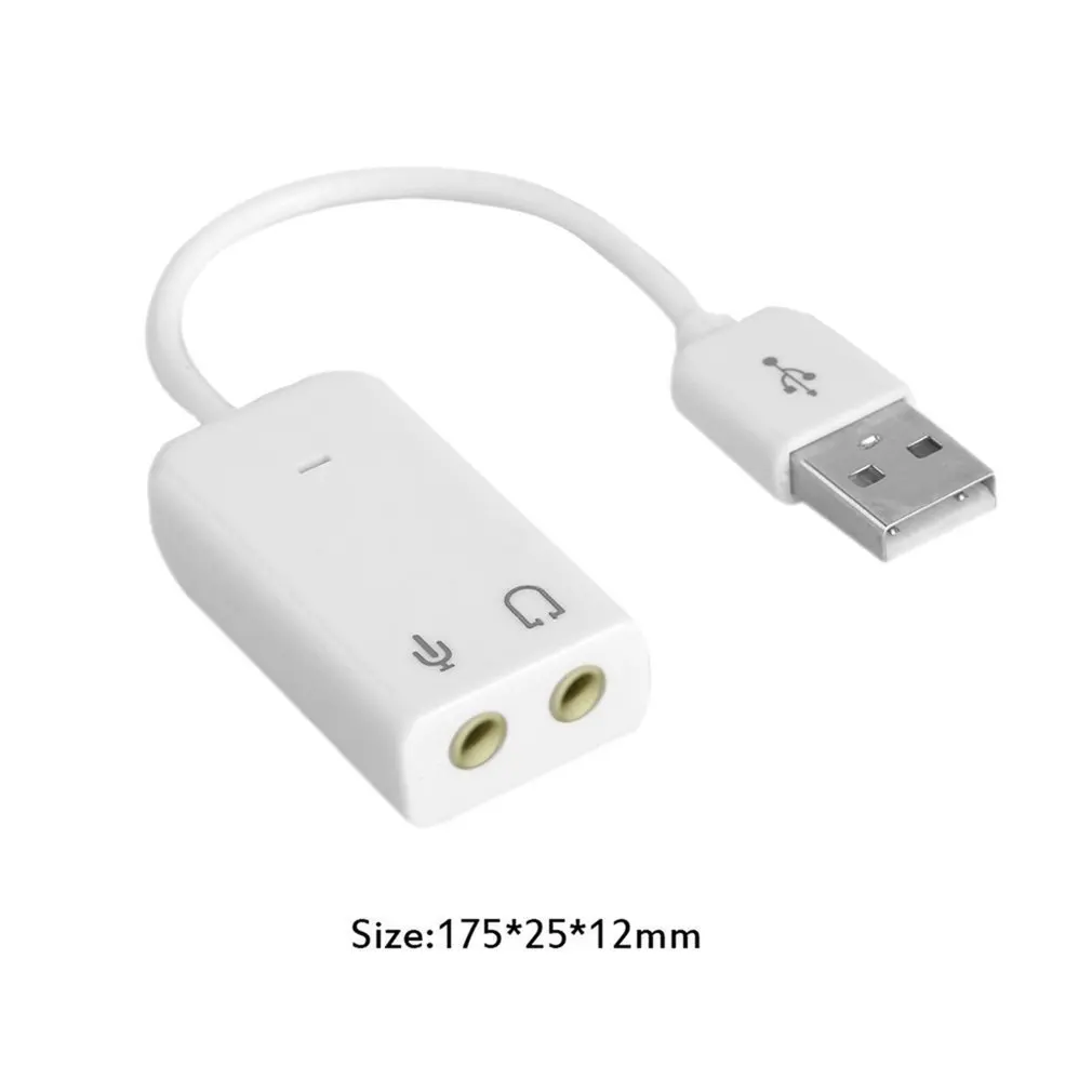 Professional Notebook USB 7.1 Channel External Sound Card Adapter With Independent External Sound Card White Drop Shipping