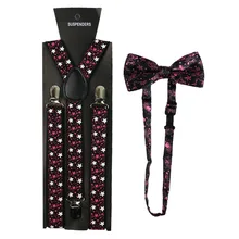 Модный комплект с подтяжками и бантиком с принтом в виде звезды, эластичная рубашка в форме Y, подтяжки для женщин и мужчин