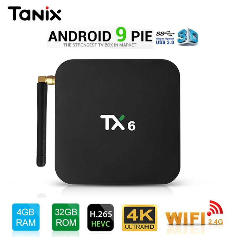 

TX6 Smart Android 9.0 TV BOX 4G 32G Allwinner H6 Quad core 4K HD H.265 Media Player Support 2.4G WIFI BT4.2 iptv set top box