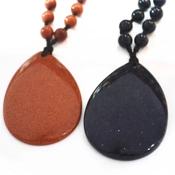 

New 2018 Multicolor Fashion Natural Pink Quartz Onyx Opal Stone Pendants Chains Water Drop Women Necklace Fine Jewelry Hot Sales
