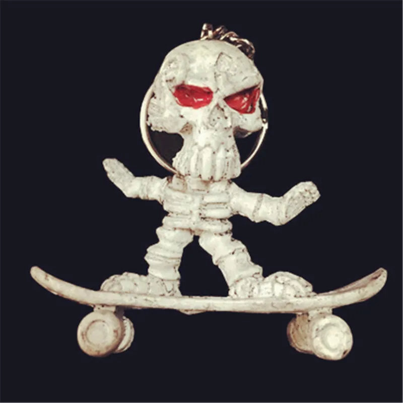 

Creative Bones frame Skateboard Rubber Purse Bag Keychain Keyring Gift Boyfriend Key Chain Valentine's Day gift for men boy