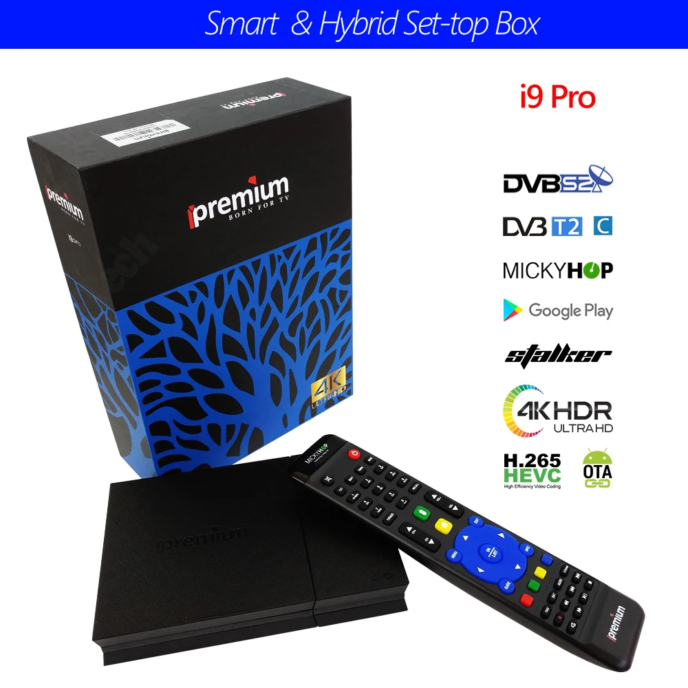 IPremium i9Pro Гибридный DVB приемник Android IPTV коробка с Европа арабские африканские Индия