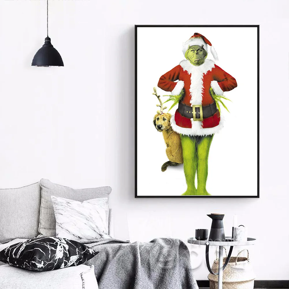 How The Grinch Stole The Christmas Movie Posters Wall Art Silk Posters