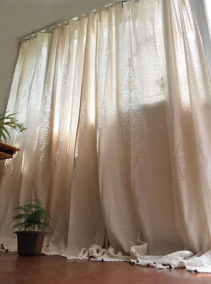 

linen living room curtain finished Greece French style curtain