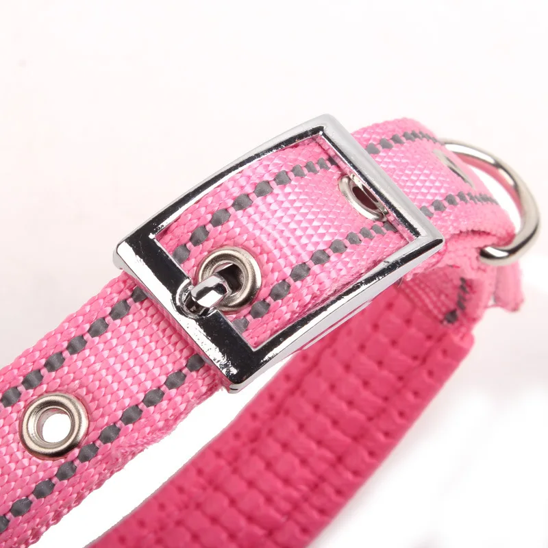 Reflective Dog Collar Nylon Night Safe Collars with foam Padded Metal Adjustable Buckle pet neck For Small Medium Large dogs Reflective Dog Collar Nylon Night Safe Collars with foam Padded Metal Adjustable Buckle pet neck For Small Medium Large dogs