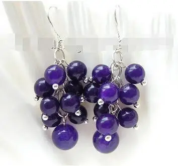 

Free Shipping >> CLASSIC grape purple Amethyst earrings 925s a0346