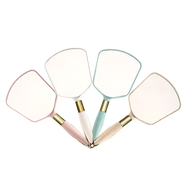 $US $3.52  Pink White Plastic Hand Mirrors Makeup Vanity Mirror Rectangle Hand Hold Cosmetic Beauty Mirror