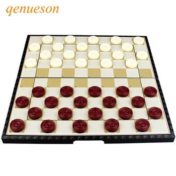 High quality international checkers portable plastic chess set folding checkers magnetic chess board game children gift qenueson high quality chess magnetic mini portable plastic chess set board games for friends children s
