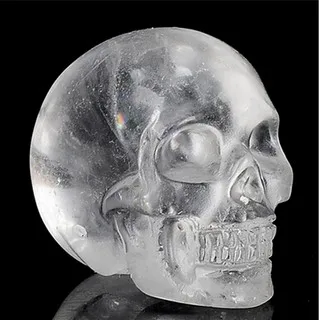 

YM 315 Quartz Rock Carved Crystal Skull, Realistic, Healing