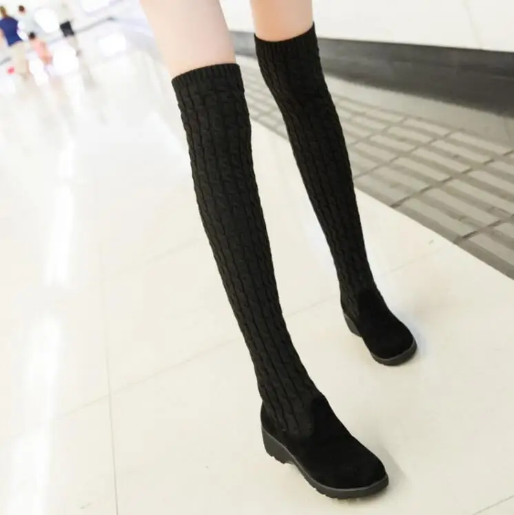 Mujeres 1 Punto Tamaño Moda Muslo Botas 2016 40 Largo Rodilla Elástico 2 Invierno De Delgado Otoño Cálido 4 Zapatos Mujer 3 qTCwpt