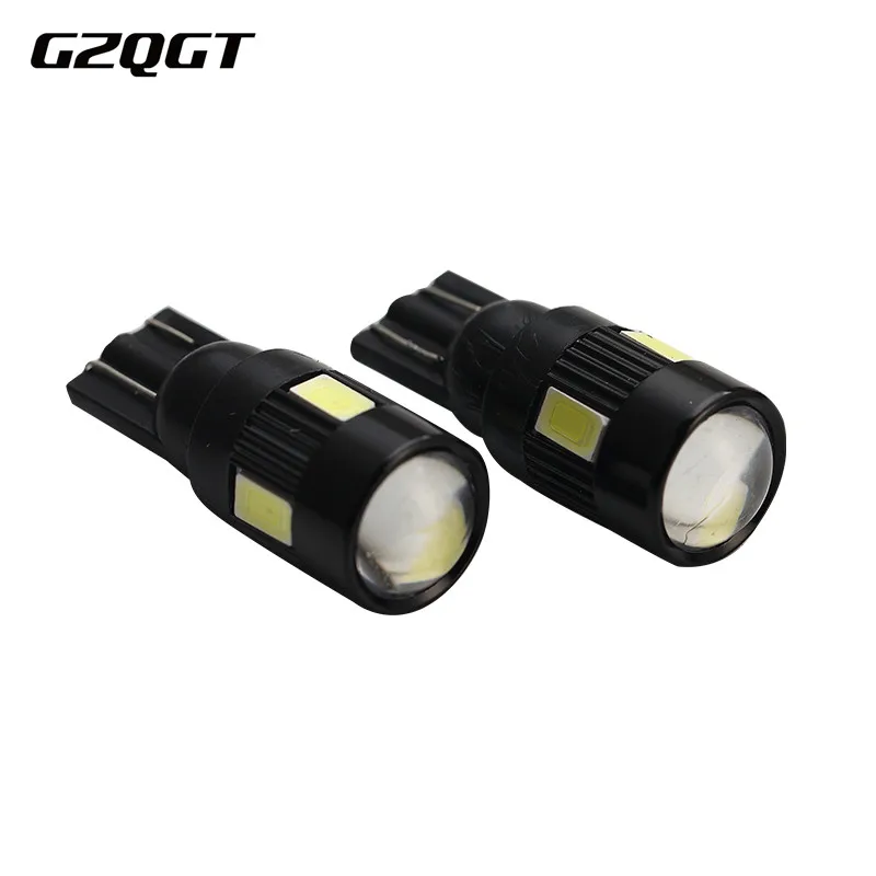 100 шт T10 6SMD 5630 светодиодный объектив Алюминий 6 SMD 5730 194 168 W5W автомобильный клиновидный огни белого и синего цвета красный желтый DC 12 V