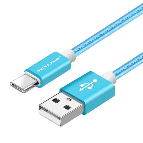 USB кабель type C VOXLINK нейлоновый плетеный кабель для быстрой зарядки для samsung Galaxy Usb кабель для Macbook Xiaomi Mi 8 A1 зарядный шнур - Цвет: blue