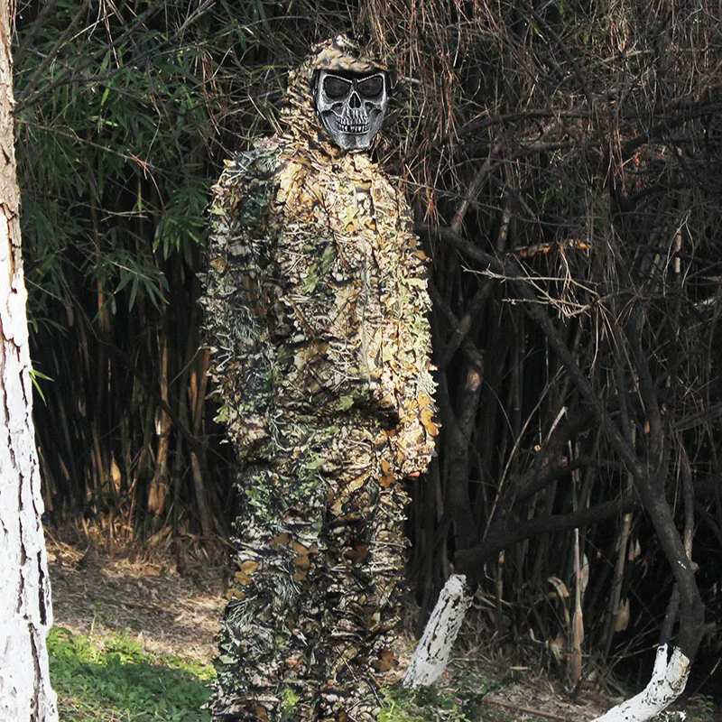 3D клен охотничий бионический лист пончо скрыть Охотник одежда кемпинг джунгли лесной дышащий Камуфляж Ghillie костюм для PUBG Охота