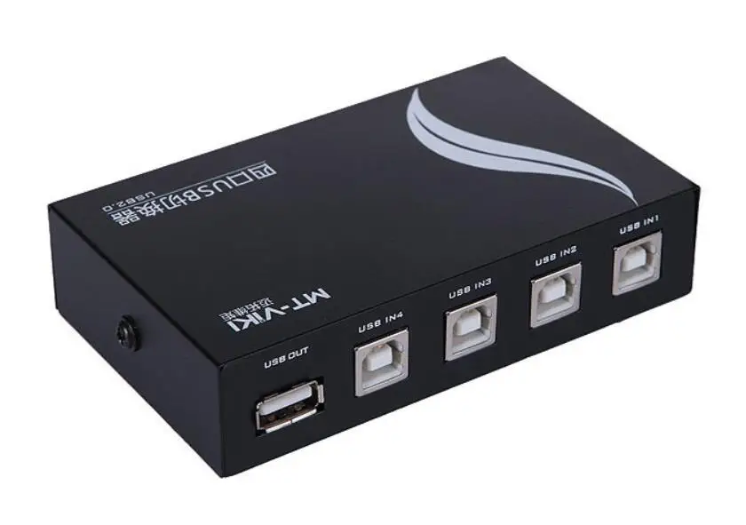 New 4 Port USB 2.0 Sharing Switch Box Hub For PC Computer Manual Scanner Printer